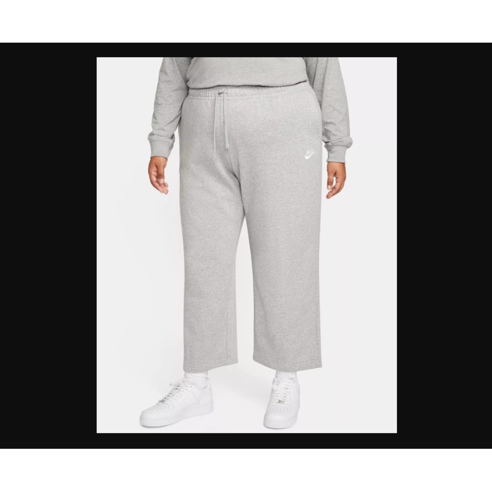Nike NEW NWT Plus Size 2X Gray Fleece Mid-Rise Wide-Leg Sweatpants FB7262-063